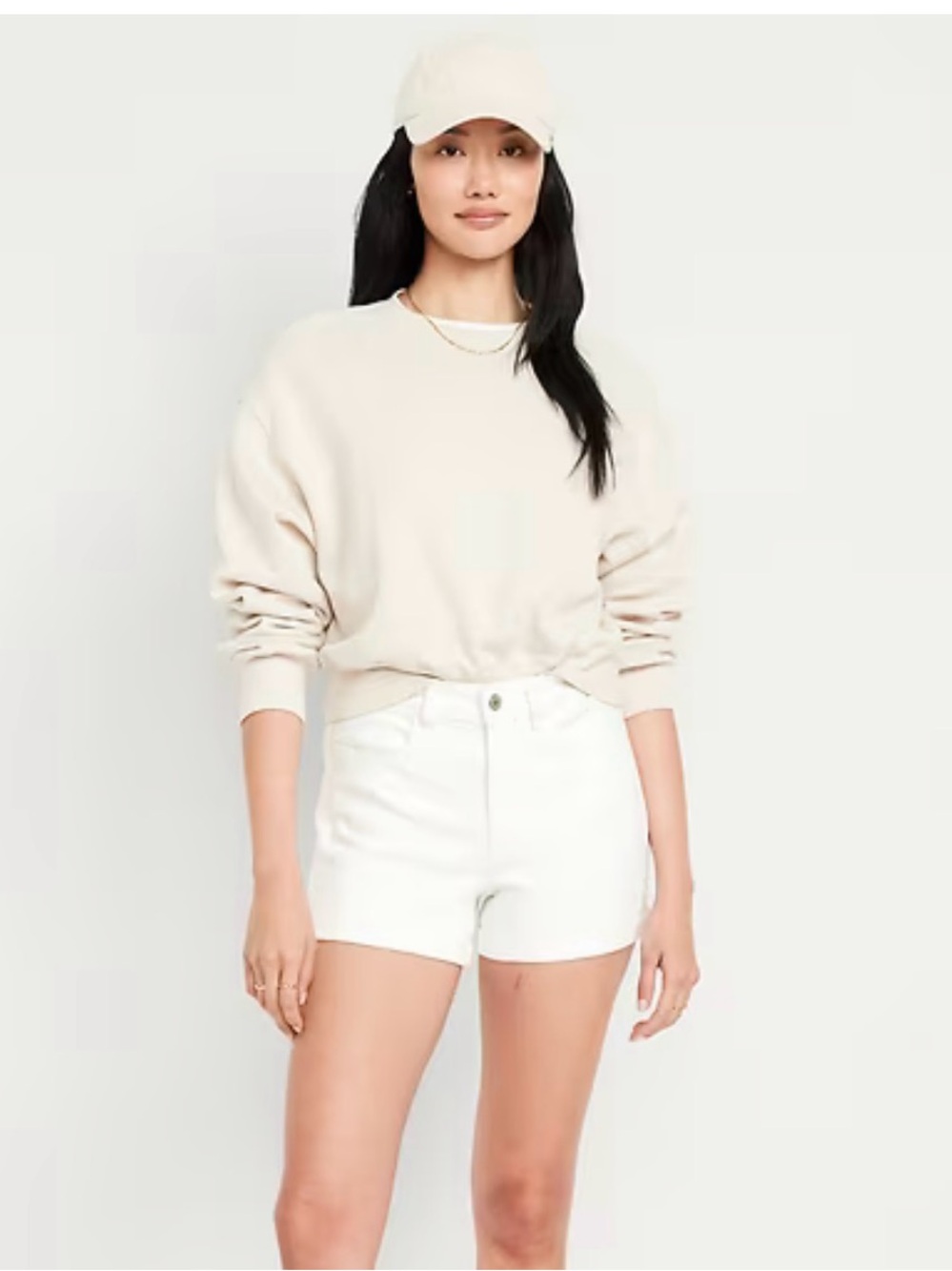 New - Old Navy Women’s High Rise Wow White Denim Shorts Size 10